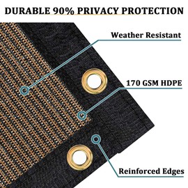 Shade&Beyond 6'x84' Brown Privacy Screen Fence Cover 170 GSM Fencing Mesh Fence Panel for Wall Garden Yard Backyard Indoor Outdoor Home Decoration