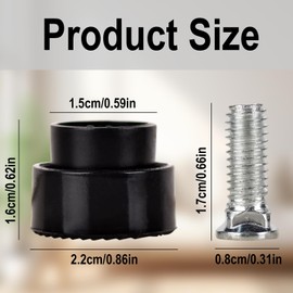 6 Pcs Door Stopper Rubber Tips Replacement Heavy Duty Kickdown Door Stop Tips Repair Set Replacement Door Stop Tips for Kickdown Drop Down Door, Black