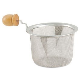3in Diameter Stainless Steel Mesh Strainer with Wooden Handle