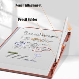 E NET-CASE Case for Remarkable Paper Pro Tablet 11.8 inch (2024 Released) - New Business Design Upgraded Leather Cover for Remarkable Paper Pro Digital Paper with Stand & Pen Holder (Brown)