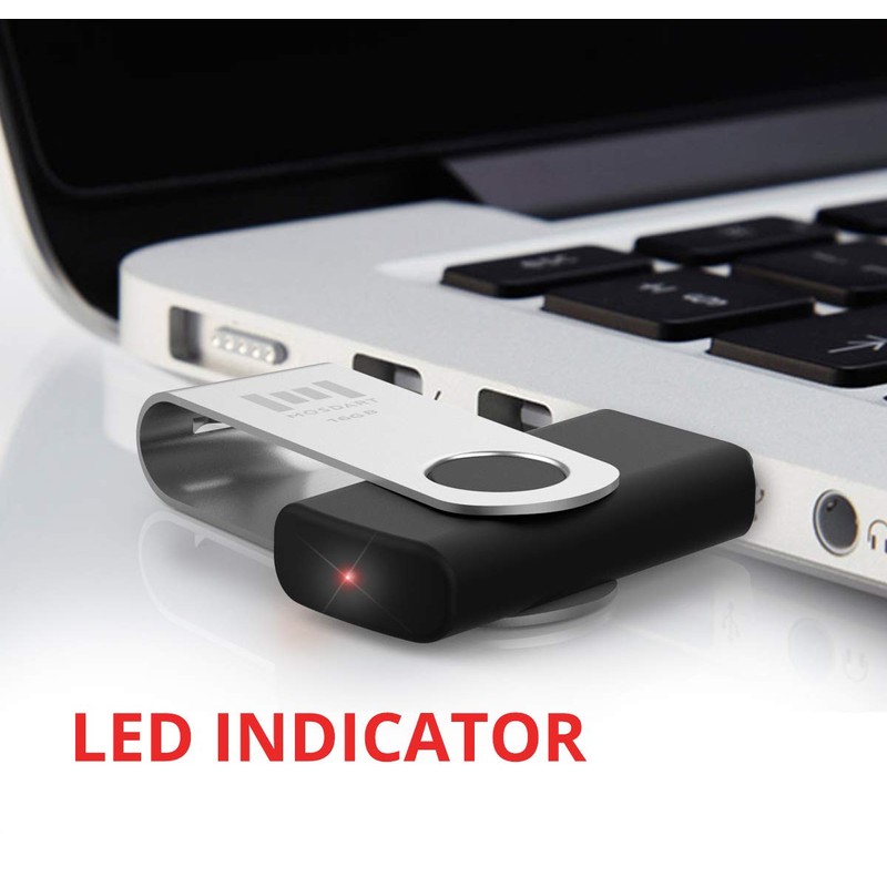 mosDART Paquete de 10 Flash Drives USB 2.0, Negro, 16GB