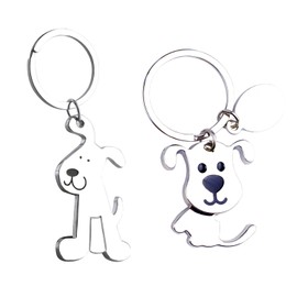2 Pieces Dog Keychains, Metal Keychain and Key Chain, Animal Keychain, Cartoon Keychain, Cute Dog Backpack Pendant for Dog Lovers (Silver), silver