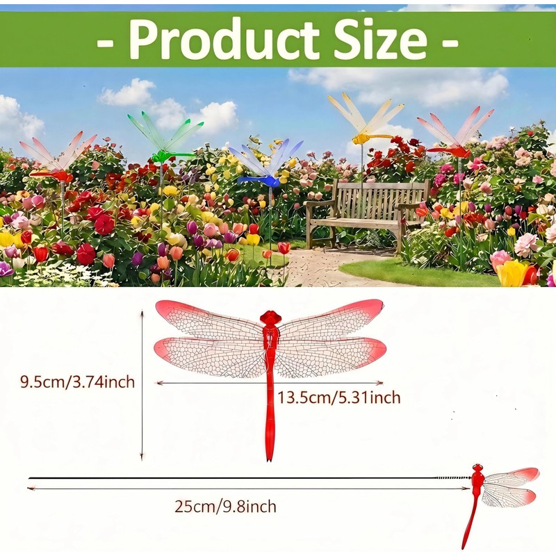 12pcs Dragonfly Clips for Bugs Repellent - 3D Dragonfly Clips
