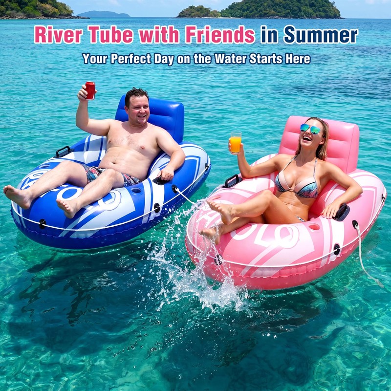 PAFOLO River Tube for Heavy Adult, 55" Large Inflatable River
