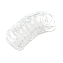 Sutoyuen 10 Clean Food Grade Transparent Silicone Adapter Rings Holder for Button Style Maam Dummy Baby Pacifier Soother Teething Ribbon Clip