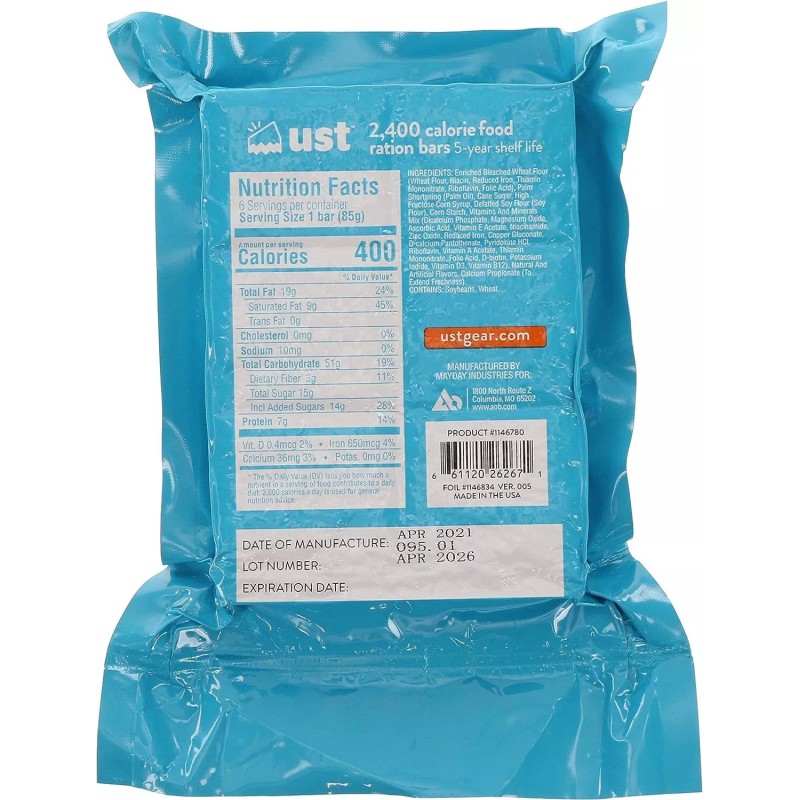 Ultimate Survival Technologies, Emergency Food Rations, LxWxD: 6" x 4.5"