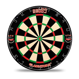 ONE80 Gladiator II Dartboard with Top-Grade African Sisal and Sword Edge Staple Free Wire Spider for Maximum Scoring Potential and Less Bounce Outs