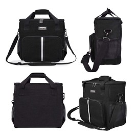 BAGLHER | Dog Travel Bag, Pet Travel Bag（All Pet Travel Supplies）, with 2 Pet Food Containers and 2 Collapsible Silicone Bowls; Essential Kits for Pet Travel.Black