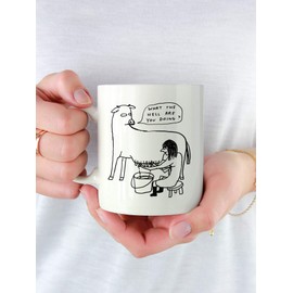 Brainbox Candy Offizielle David Shrigley Kaffeetasse, lustig, 325 ml, in Geschenkbox, Weihnachts- oder Geburtstagsgeschenk für Männer und Frauen, Design What The Hell Art – hochwertiges Steingut