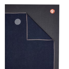 Manduka Yogitoes Yoga Mat Towel - Lightweight, Quick Drying Microfiber, Non Slip Skidless Technology, Use in Hot Yoga, Vinyasa and Power, 71" x 24", Midnight