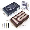 Cribbage Board Game Set - Wooden Foldable 3-Track Board with
