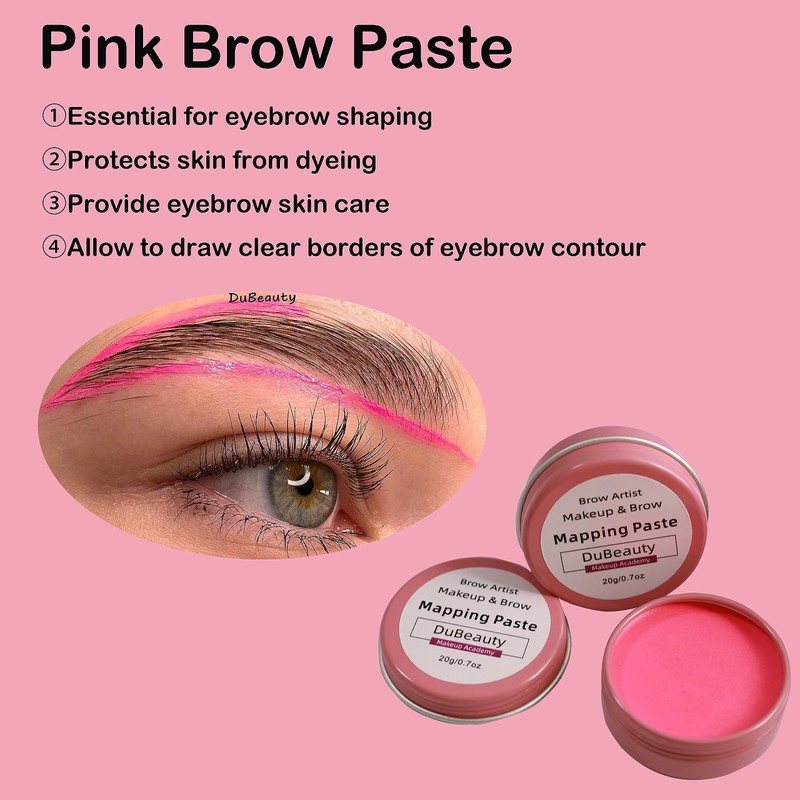 20g/0.7oz Microblading Brow Marker Tool Pink Tattoo Brow Paste Permanent