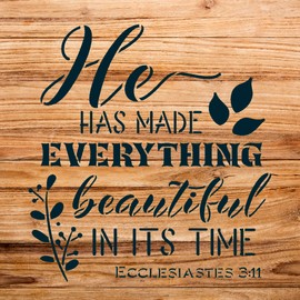 Bible Verse Stencil for Walls and Crafts, ecclesiastes Inspirational Word Art, Perfect for Home Decor and DIY Projects - Size A2 (16.5" x 16.5")