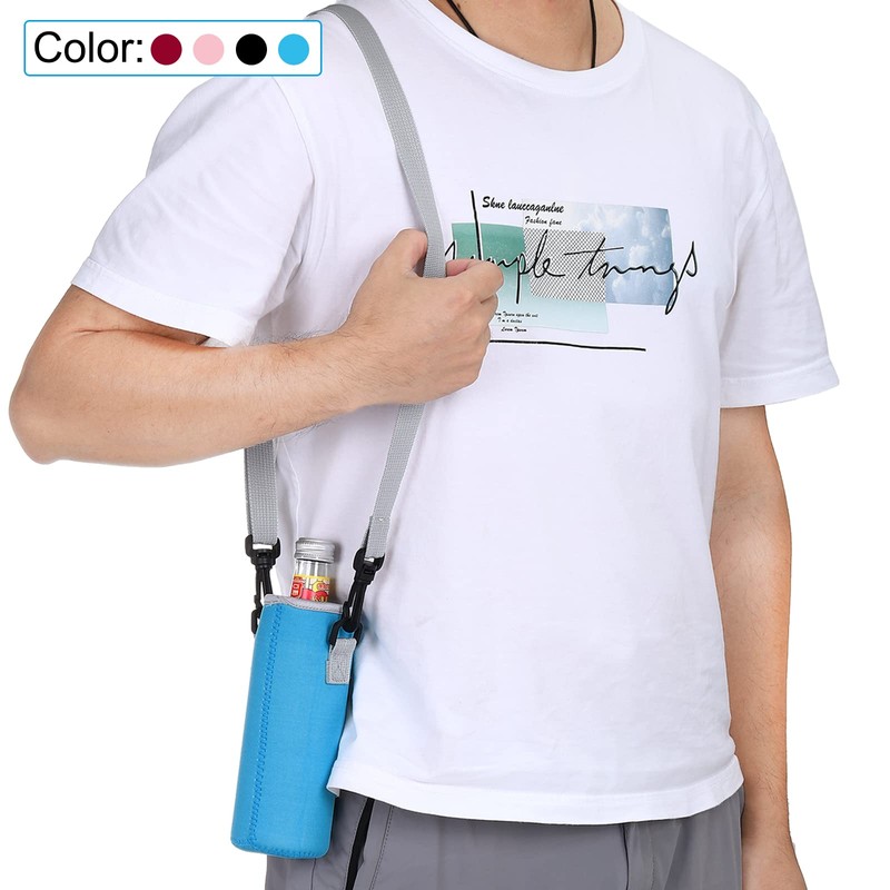 PATIKIL Neoprene Portable Insulated Water Bottle Carry Bag with Adjustable