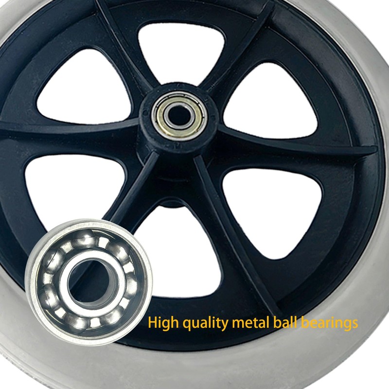 A pair of 8-Inch Solid Replacement Wheels Anti-Slip Front Wheels