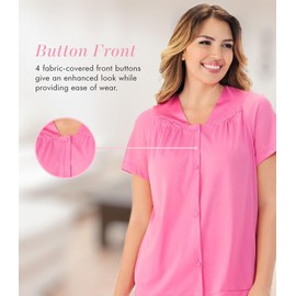 Exquisite Form Women's Coloratura Sleepwear Short Sleeve Pajama Set 90107, Perfumed Rose, XL