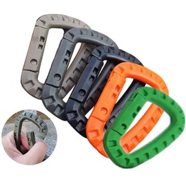 Wolike 5 Pcs Tactical Carabiner Clip D Shape High Strength Plastic Hook Keychain for Backpack/Keychain Outdoor Climbing Accessories