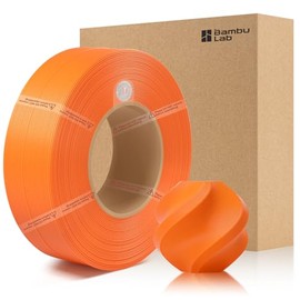 3DTOOLS Bamboo 1.75MM PETG HF Refill Filament High Speed &Easy Printing Eco Friendly with RFID for Bambu Lab A1,A1MINI,X1,P1 AMS 1KG +/- 0.03mm (Without Spool) (Orange 33300)