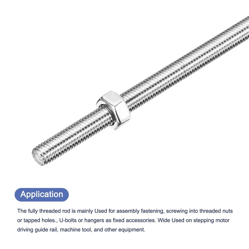 sourcing map 5Pack M5 x 100mm Fully Threaded Rod with