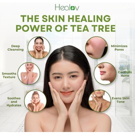 Herblov Jabón Facial Exfoliante De Árbol De Té: Jabón Natural De Árbol De Té El Aceite De Árbol De Té Combate El Acné La Irritación Y Previene Los Brotes Jabón Líquido Hidratante Y De Limpie