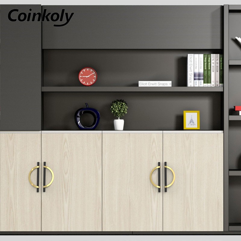 Coinkoly 10 Pack Black Brushed Gold Cabinet Pulls 5 Inch(128MM)