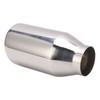 Single Outlet Exhaust Tip Silver Stainless Steel Beveled Mouth Straight