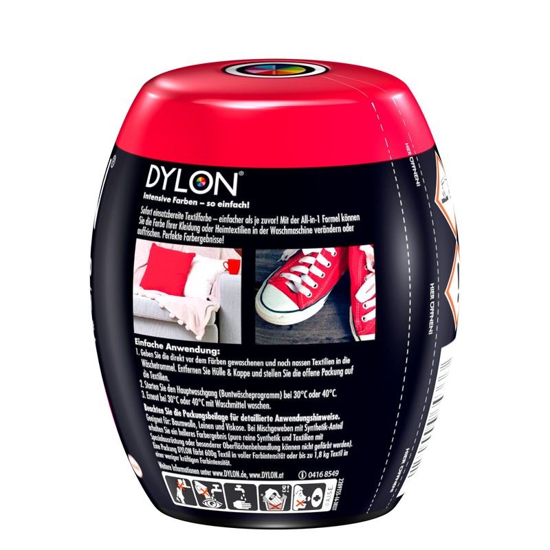 DYLON Tulip Red All-in-1 Textile Dye (350g), for Colouring and