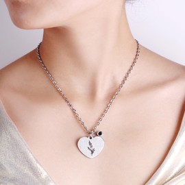 JunyiDIY Collar Piedra Verde Mayo para Mujer, Flor de Espino, Joyería Buena Suerte para Mamás Nacidas Mayo YA5545