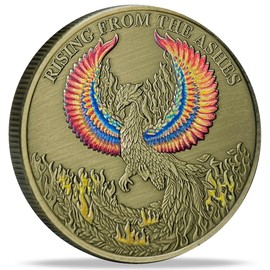 Phoenix Rising Lucky Coin Serenity Orayer Sobriety Coin Regalos sobrios para hombres o mujeres Adiction Recovery AA Medallion (moneda única)