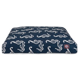 Navy Sea Horse Extra Large Rectangle Indoor Outdoor Pet Dog Bed With Removable Washable Cover By Majestic Pet Products