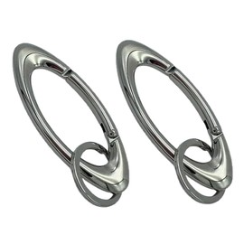 Lyfengdeam Sturdy Alloy Oval Carabiner Clip, 2 Pack, for Climbing and Outdoor Activities (Silver)
