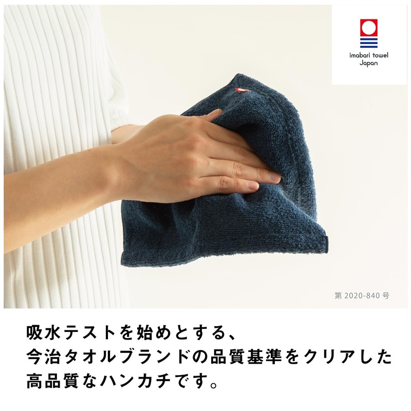 Imabari Towel Handkerchief, Men's, Imabari Iroha Pile Handkerchief, Plain, 9.1