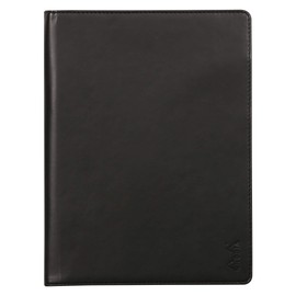 RHODIA 216001C - Rhodiarama N°16 Clipboard and Document Holder Booklet Black - for Notepads or A5 Format Notebooks (14.8 x 21 cm) - Premium Italian Faux Leather - Rhodiarama Collection