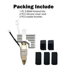 HzdaDeve 0.8MM Ceramic Hotend for Centauri Carbon Print Head Extruder Kit Hot End Heat Sink Heating Cartridge Hardened Nozzle with Extra 2PK Silicone Cover and 2PK Nozzle Brushes for Elegoo Centauri