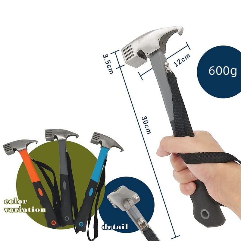 Eidoct Camping Hammer Tent Peg Puller, Outdoor Multifunction High Carbon