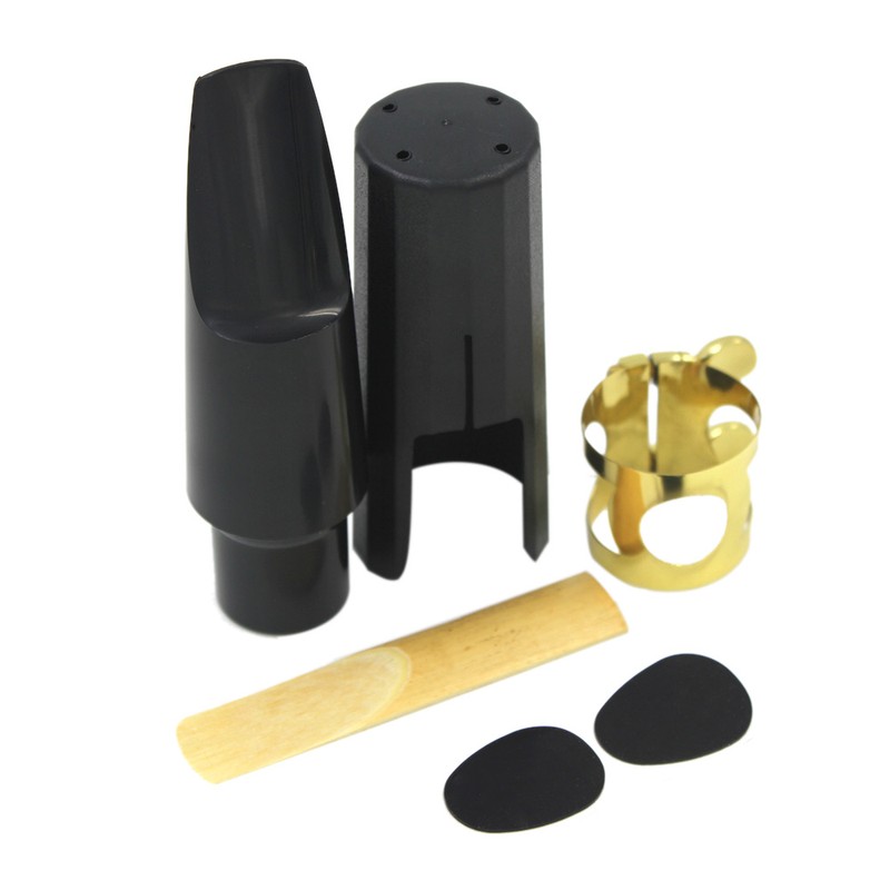 Tenor Sax Saxophone Mouthpiece Plastic with Cap Metal Buckle Reed