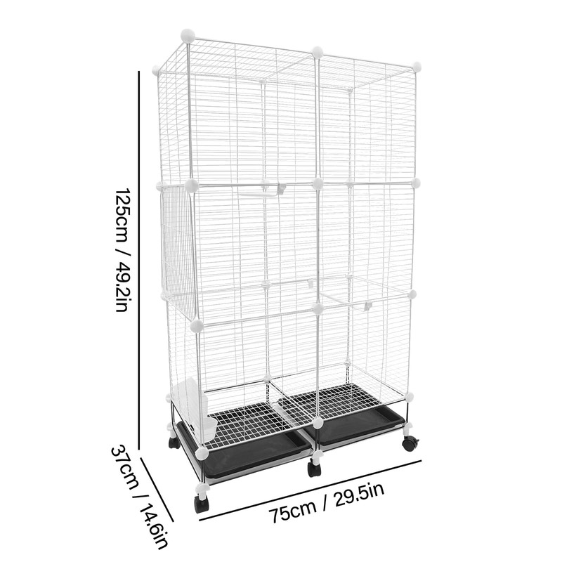 Giciashop 49-Inch Wrought Iron Bird Cage, 3 Tier Large Bird