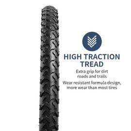 YUNSCM 2-PCS 26" Bike Tires 26 X 2.10/54-559and 26" Heavy Duty Bike Tubes Schrader Valve Compatible with 26x1.95 26x2.0 26x2.10 26x2.125 Bike Bicycle Tires and Tubes (Y-1063)