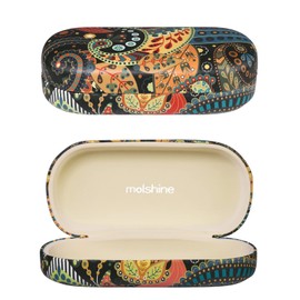 molshine Sunglasses Case Hard Shell Leather Classic Large Glasses Case for Men and Women Sunglasses, light yellow