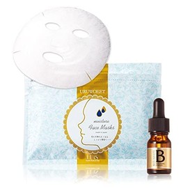 EBIS Cosmetics (EBiS) Facial Whitening Care Set, Sheet Mask, 36 Sheets, Whitening Serum, 0.3 fl oz (10 ml), Skin Care Set