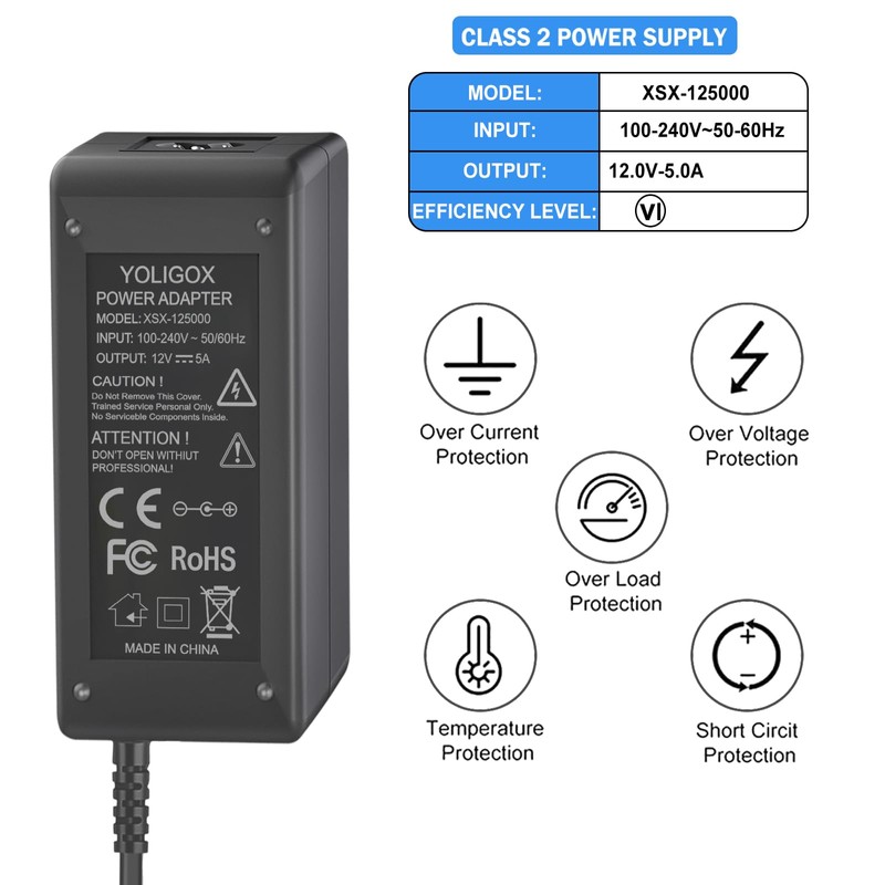 12V Power Cord Compatible with Arcade1up Game Machine - for