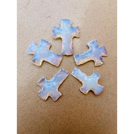 5 pcs Set Opalite Cross Crystal, Opal Cross, Carved Cross Crystal, Healing Crystals, Cross Pendant, Wire Wrapping, Jewelry Making 3-4 inches