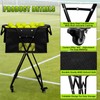 Jacgood Tennis Ball Hopper Cart with 4 Wheels，Foldable Large Capacity
