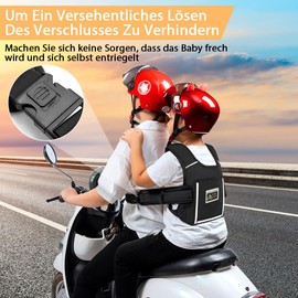 Tyafzzn Children's Motorcycle Seat Belt, Motorcycle Children's Belt, Safety Belt for Children's Motorcycles, Adjustable Children's Motorcycle Harness Strap Children with Reflective Stripes