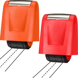 Sherr 2 Pcs Roller Stamps for Teacher Classroom Must Haves Dashed Line Handwriting Stamp Roller Back to School Gift for Kid Preschool Kindergarten Education(2.72 x 2.44 x 1.54 Inch,Red, Orange)