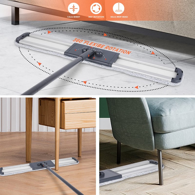 Flat Mop for Cleaning Floors Heavy Duty Microfiber Wet Mop