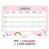 younikat Girl’s Unicorn Timetable, DIN A4, For Beginning School