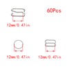 Lilaly 60 Pcs 12mm Bra Hooks for Straps 3 Styles