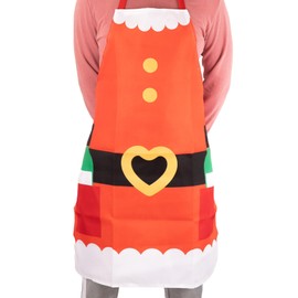 SHATCHI Christmas Apron Santa Costume 70x85cm – Holiday Kitchen Chef Adult Apron for Cooking, Baking, Entertaining Funny Accessories