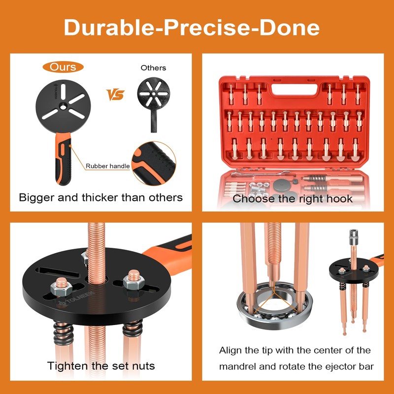 55-in-1 Bearing Puller Kit, Upgraded Heavy-Duty Wheel Bearing Removal Tool